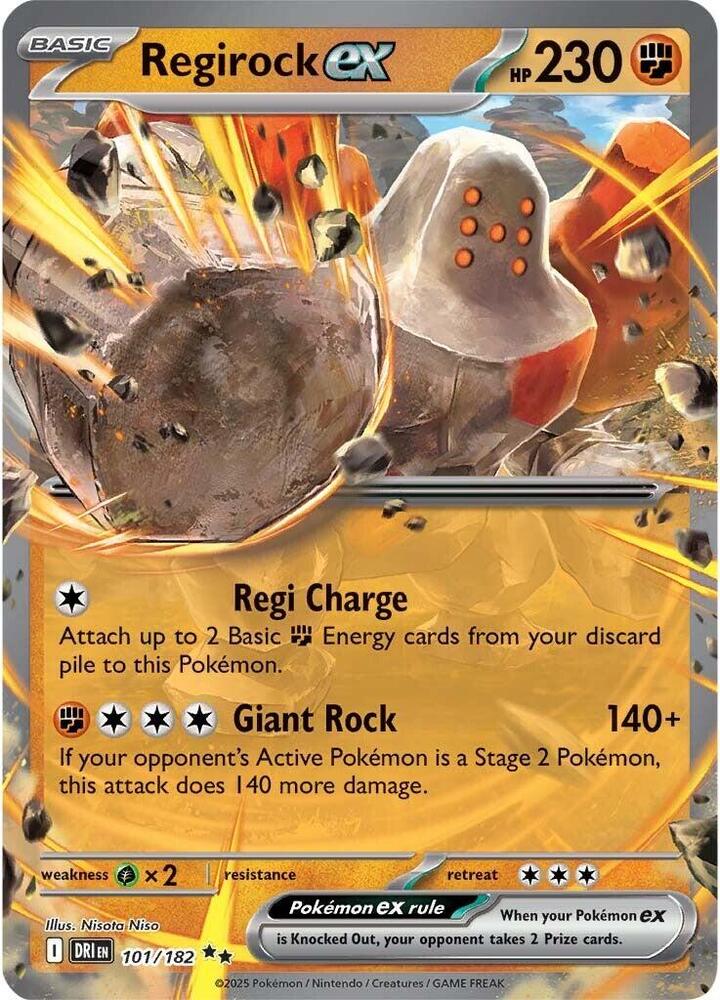 Regirock ex - 101/182 - Double Rare
