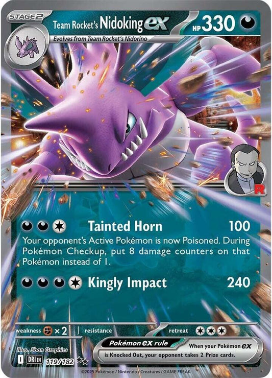 Team Rocket's Nidoking ex - 119/182 - Double Rare